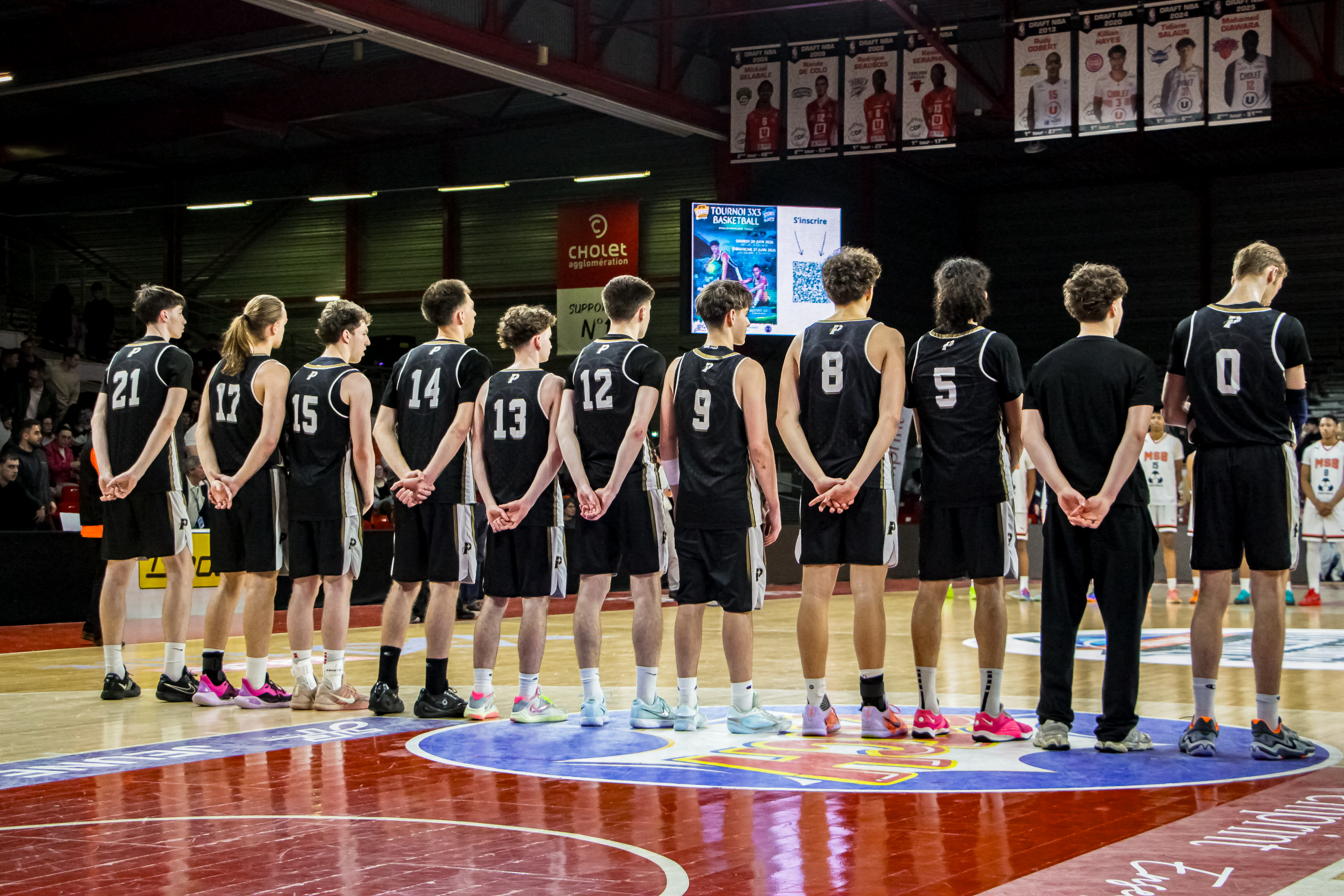 On the court.